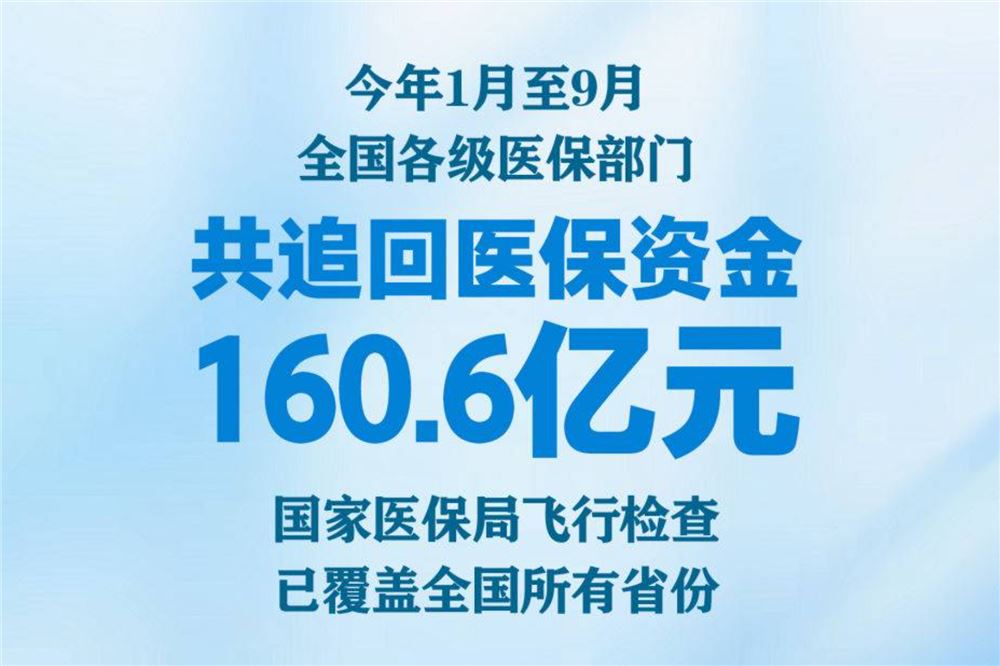 重磅！今年前九个月追回医保资金高达惊人的160.6亿，守护医保资金安全！